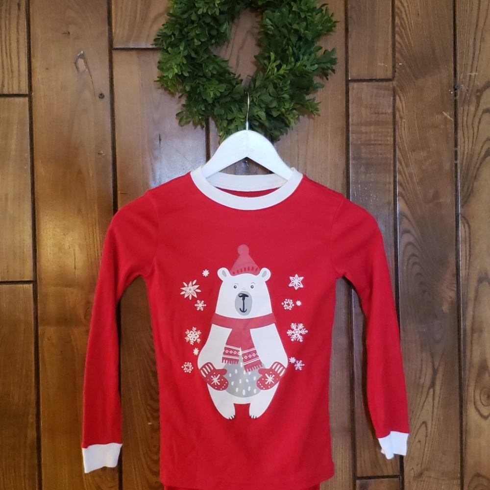 Sz 10 POLAR bear unisex Christmas Pajama set LN